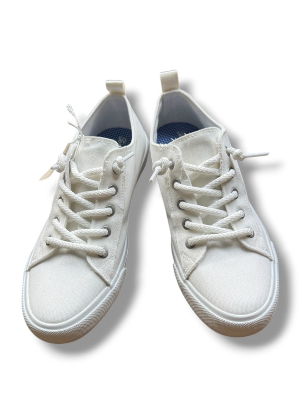Tommy Bahama White Canvas Lace-Up Sneakers